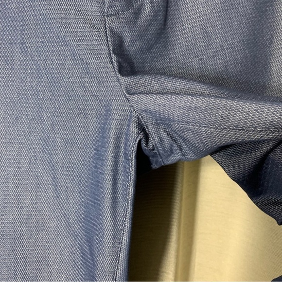 Ted Baker Chambray Straight Pants Sz 36X32 Blue Herringbone Casual Dress Chino - Picture 3 of 15